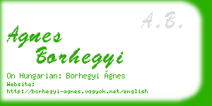 agnes borhegyi business card