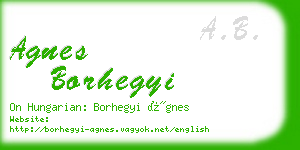 agnes borhegyi business card